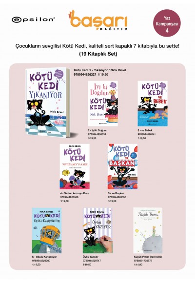 Kötü Kedi ve Diğer Eğlenceli Kitaplar Seti (19 Kitap)