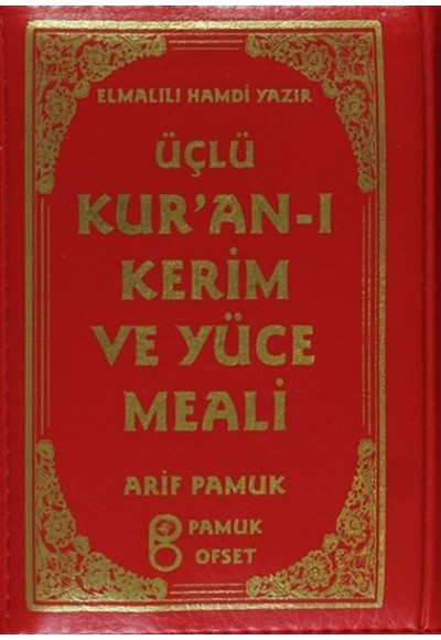 Üçlü Kur’an-ı Kerim ve Yüce Meali Kılıflı (Üçlü-010)
