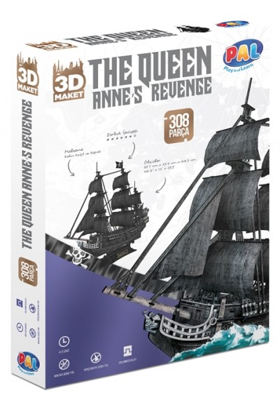 The Queen Siyah İnci 3D Puzzle 308 Parça