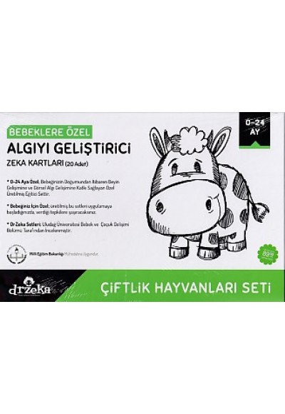 Bebeklere Özel Algıyı Geliştirici Zeka Kartları - Çiftlik Hayvanlar Seti 0-24 Ay