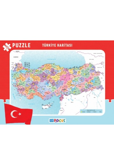 Blue Focus Türkiye Haritası - Frame Puzzle Boy 72 Parça