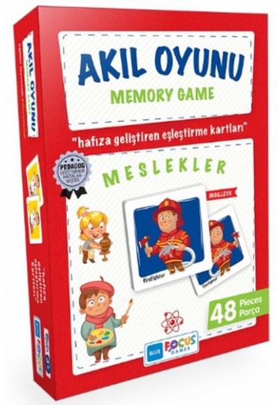 Blue Focus Memory Game Meslekler - Akıl Oyunu 48 Parça