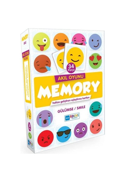 Blue Focus Akıl Oyunu - Memory - Gülümse (Eşleştirme Kartı 34 Parça)