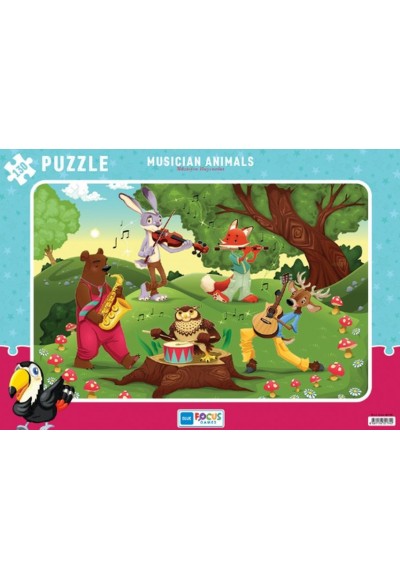 Blue Focus Musician Animals (Müzisyen Hayvanlar) - Puzzle 130 Parça