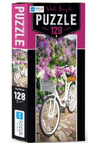 Blue Focus White Bicycle - Puzzle 128 Parça