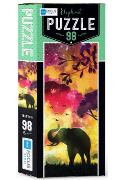 Blue Focus Elephant - Puzzle 98 Parça