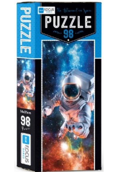 Bleu Focus The Astronaut In Space - Puzzle 98 Parça