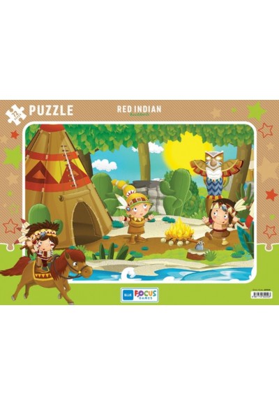 Blue Focus Red Indian (Kızılderili) - Puzzle 72 Parça