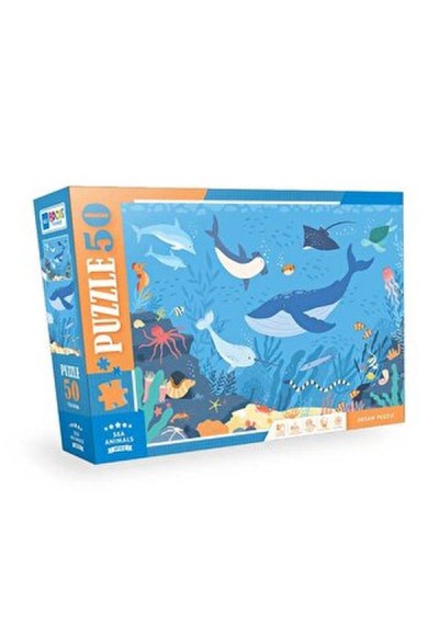 Blue Focus Sea Animals (Deniz Hayvanları) 50 Parça Puzzle