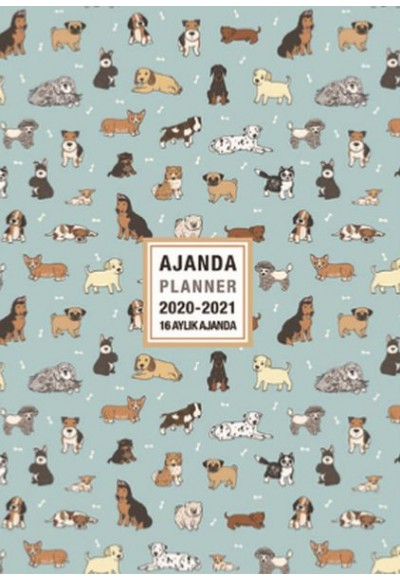 Akademi Çocuk 2020-2021 16 Aylık Ajanda Lovely Dogs 3083 - 12x17 cm