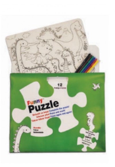 Funny Mat Puzzle - Dinozor Çağı 30x40cm