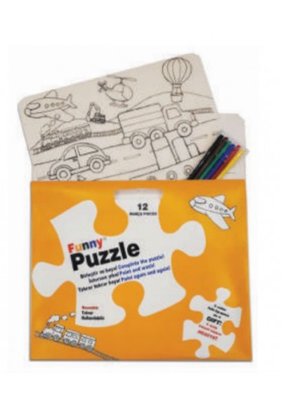 Funny Mat Puzzle - Taşıtlar 30x40cm