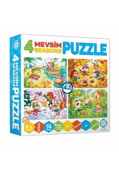 Circle Toys 12 + 16 + 20 + 24 Parça Puzzle: 4 Mevsim