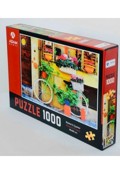 Bisiklet ve Çiçekler 1000 Parça Puzzle