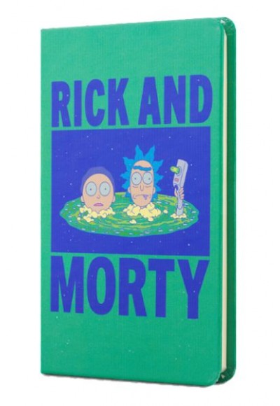 Rick And Morty Sert Kapak Lastikli Mini Defter Yeşil