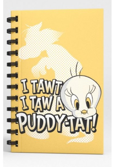 Tweety I Tawt I Taw a Puddy Tat Spiralli Defter Açık Sarı