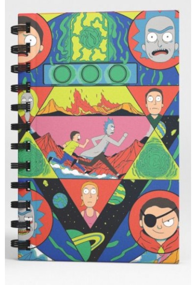 Rick And Morty Spiralli Defter Kırmızı