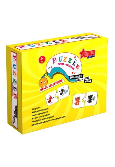 Puzzle Gölge Eşleştirme Okul Öncesi Akıl ve Zeka Oyunu 3 Yaş - 96 Parça