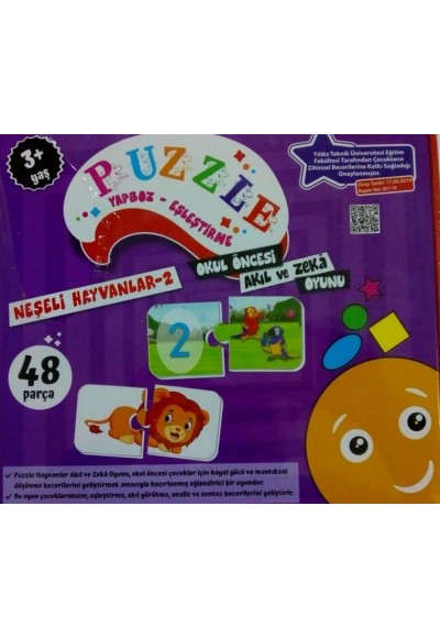 Puzzle Yapboz-Eşleştirme Neşeli Hayvanlar 2