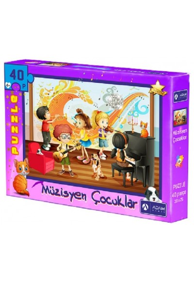 Müzisyen Çocuklar 40 Parça Puzzle (33x25)