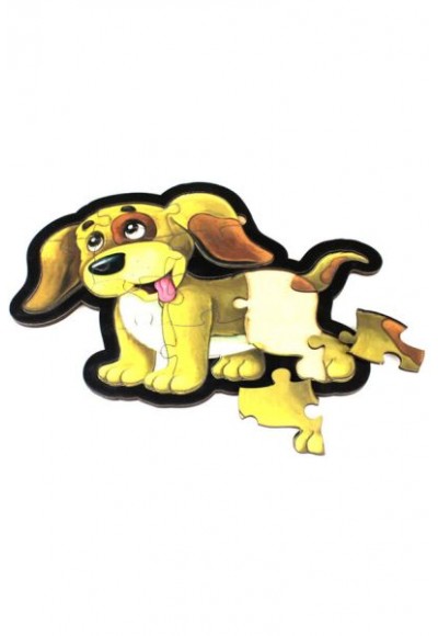 Sarı Köpek Puzzle - Ahşap