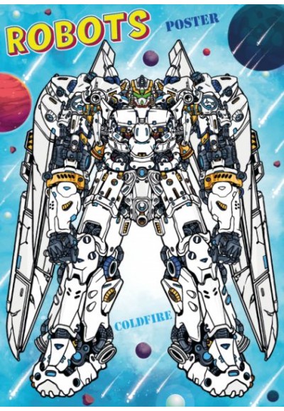 Robots Stickerlı Boyama Kitabı Stand