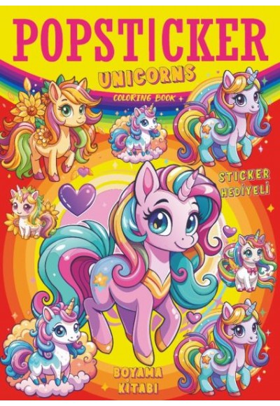 Unicorns Boyama Kitabı Popsticker