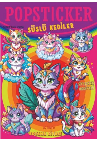 Süslü Köpekler  Boyama Kitabı Popsticker