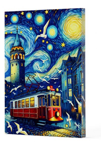 Van Gogh 1 - Galata Çizgili Yan Boyamalı Defter