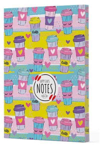 Kahve 10 - Yan Boyamalı Çizgili Defter