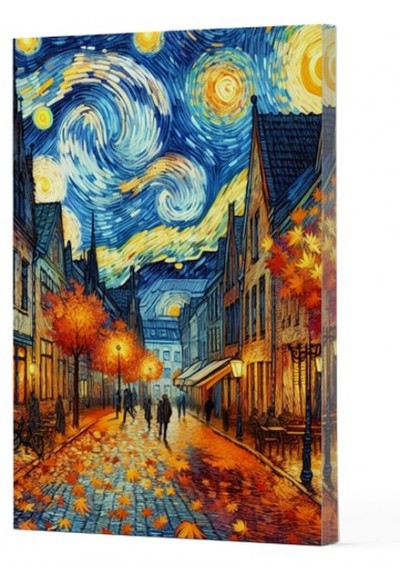 Van Gogh 3 - Sokak Çizgili Yan Boyamalı Defter