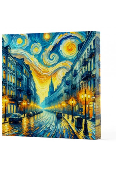 Van Gogh 6 Sokak - Çizgisiz Yan Boyamalı Defter