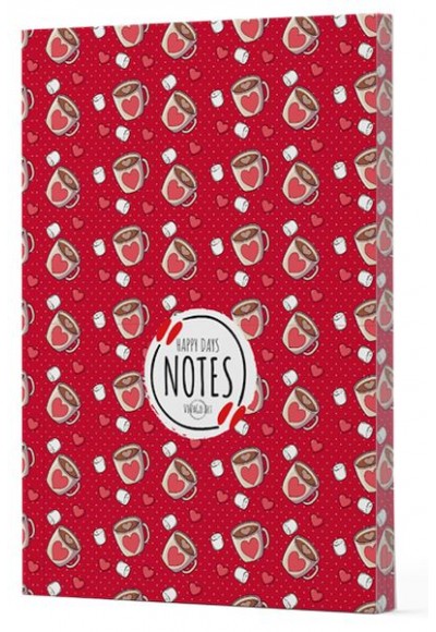 Kahve 9 - Yan Boyamalı Çizgili Defter