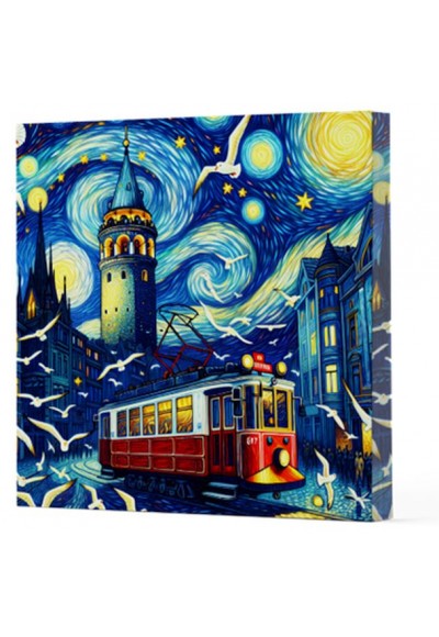 Van Gogh 1 Galata - Çizgisiz Yan Boyamalı Defter