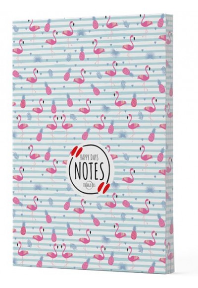 Flamingo 4 - Yan Boyamalı Çizgili Defter