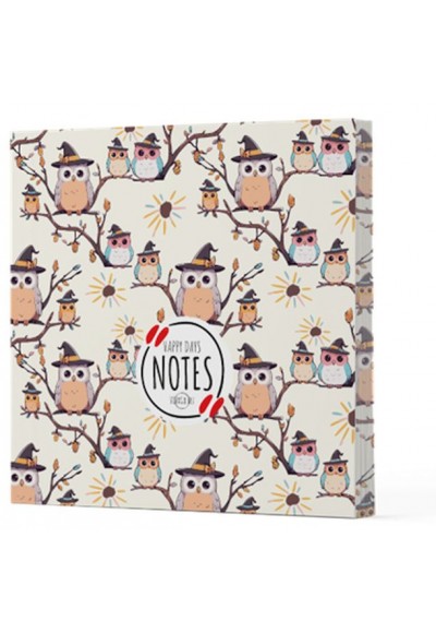 Baykuş 7 - Çizgisiz Yan Boyamalı Defter