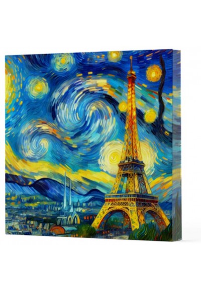 Van Gogh 9 Eyfel Kulesi - Çizgisiz Yan Boyamalı Defter