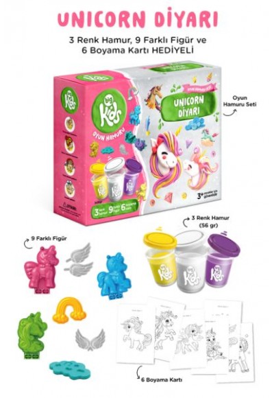 Unicorn Diyarı Oyun Hamuru Seti (18 Parça - 362 Gr)