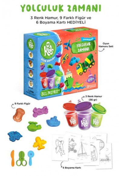 Yolculuk Zamanı Oyun Hamuru Seti (18 Parça - 352 Gr)