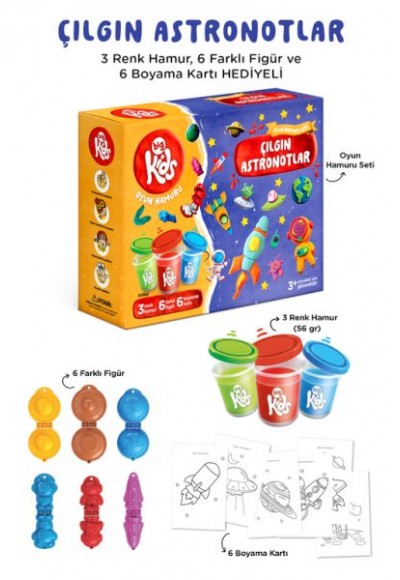 Çılgın Astronotlar Oyun Hamuru Seti (15 Parça - 340 Gr)