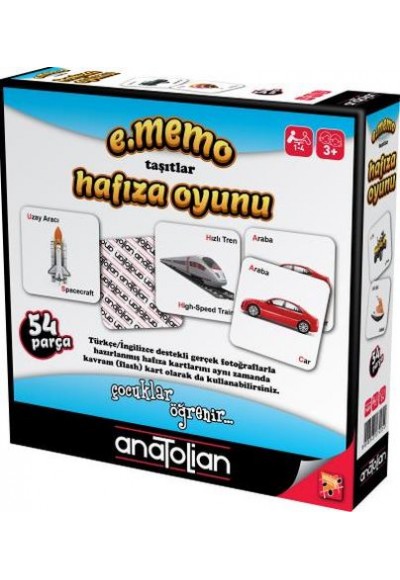 E. Memo Taşıtlar Hafıza Oyunu 54 Parça 3 Yaş