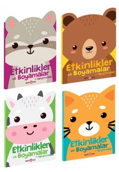 Etkinlikler ve Boyamalar - Yapıştırmalar Seti (Rakuncuk-Ayıcık-İnekçik-Kedicik )