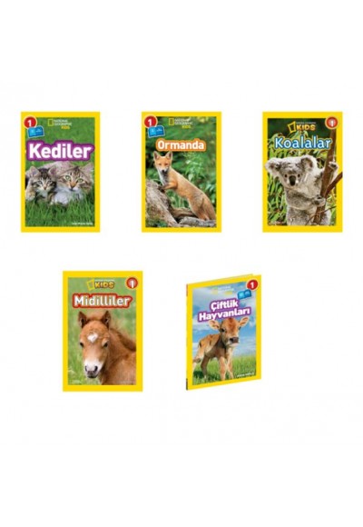 National Geographic Kids Okuma Kitapları Seviye 1 Tatlı Hayvanlar Seti 5 Kitap