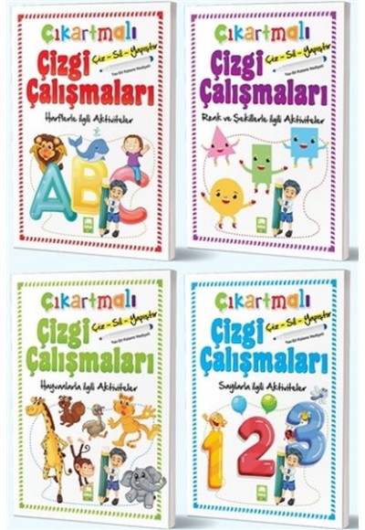 Çiz-Sil-Yapıştır Çıkartmalı Çizgi Çalışmaları Seti