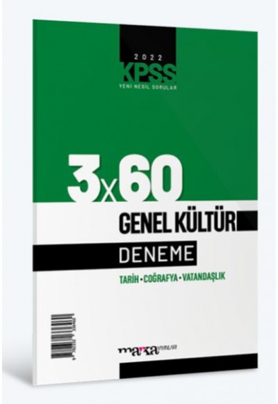 Marka Yayınları 2022 KPSS Genel Kültür 3×60 Deneme