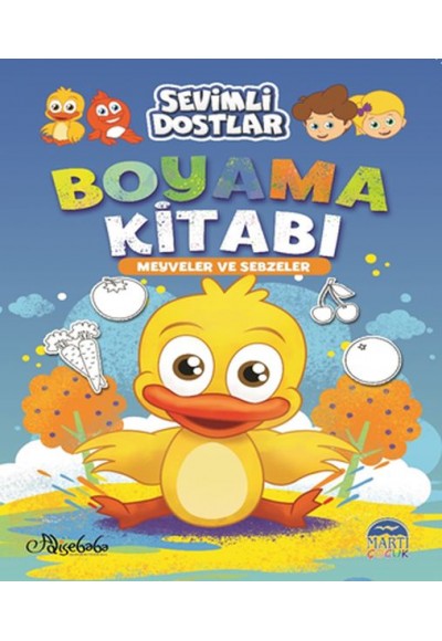Sevimli Dostlar Boyama Kitabı - Meyveler ve Sebzeler