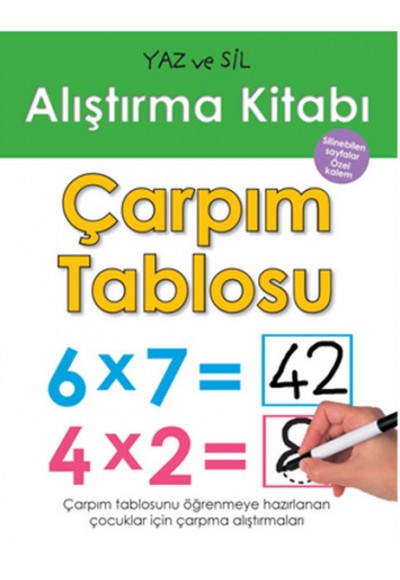 Yaz ve Sil Alıştırma Kitabı - Çarpım Tablosu