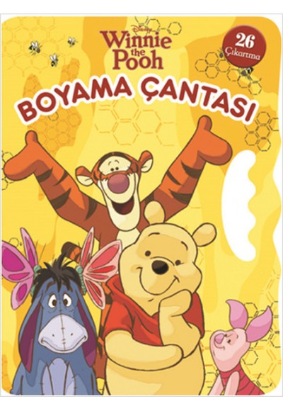 Winnie The Pooh Boyama Çantası (26 Çıkartma) / Boya Oku Yapıştır ( Yandan Tutmalı)