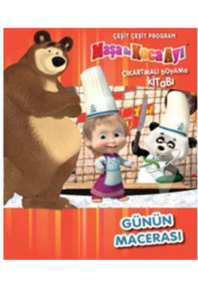 Maşa İle Koca Ayı Günün Macerası Çeşit Çeşit Program - Çıkartmalı Boyama