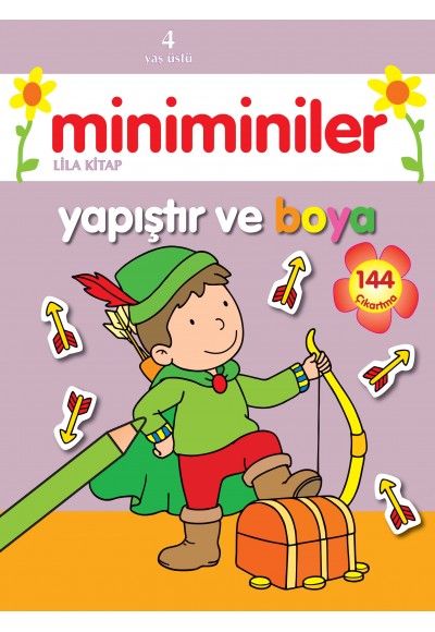Miniminiler Yapıştır ve Boya (Lila Kitap)